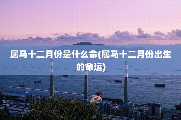 属马十二月份是什么命(属马十二月份出生的命运)