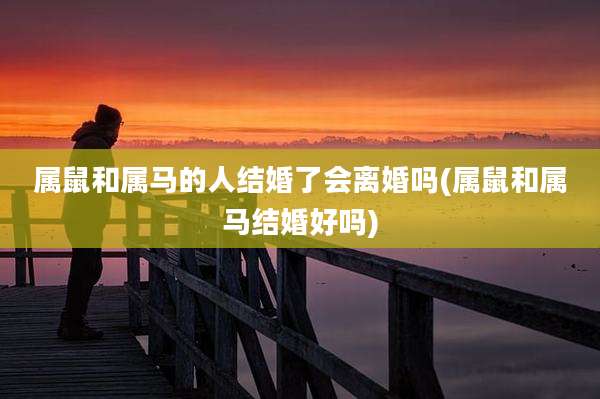 属鼠和属马的人结婚了会离婚吗(属鼠和属马结婚好吗)
