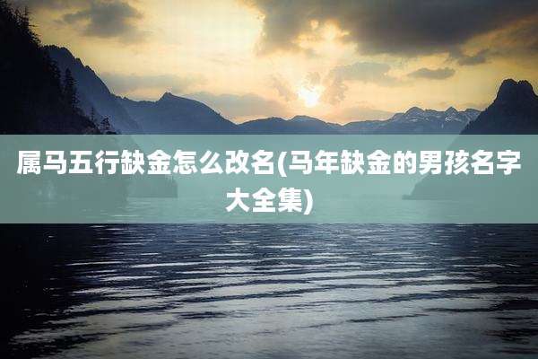 属马五行缺金怎么改名(马年缺金的男孩名字大全集)