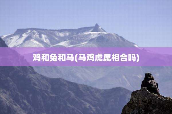 鸡和兔和马(马鸡虎属相合吗)