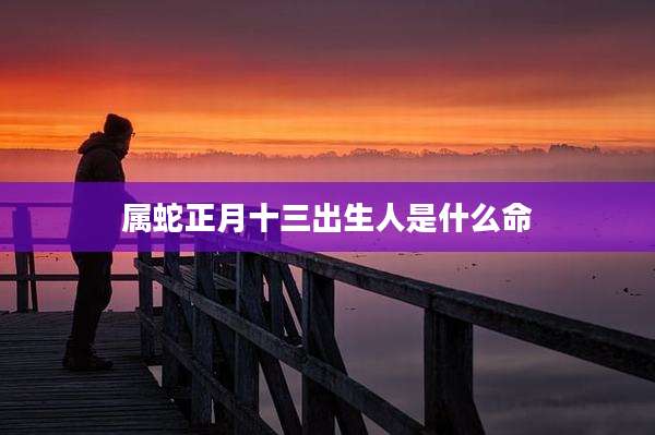 属蛇正月十三出生人是什么命