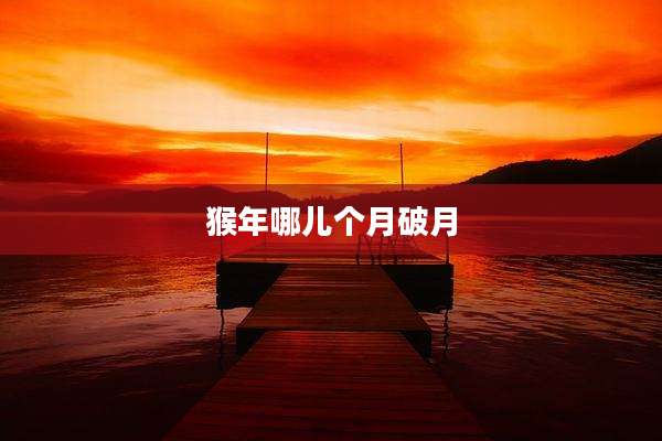 猴年哪儿个月破月