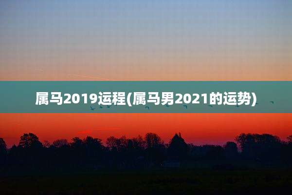属马2019运程(属马男2021的运势)