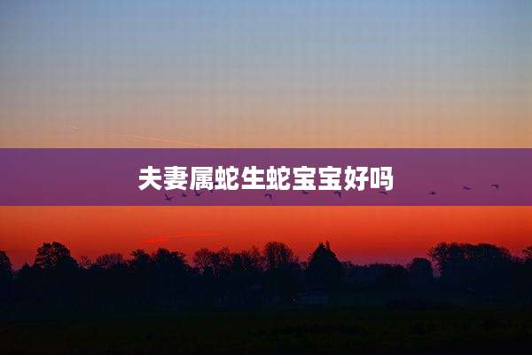 夫妻属蛇生蛇宝宝好吗