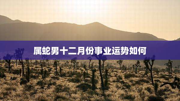 属蛇男十二月份事业运势如何