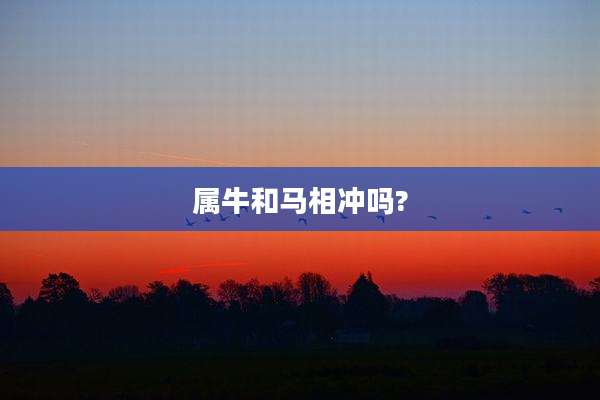 属牛和马相冲吗?