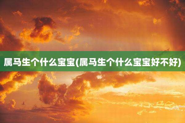 属马生个什么宝宝(属马生个什么宝宝好不好)