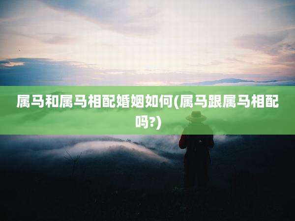 属马和属马相配婚姻如何(属马跟属马相配吗?)