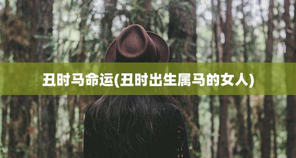 丑时马命运(丑时出生属马的女人)