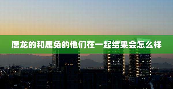 属龙的和属兔的他们在一起结果会怎么样