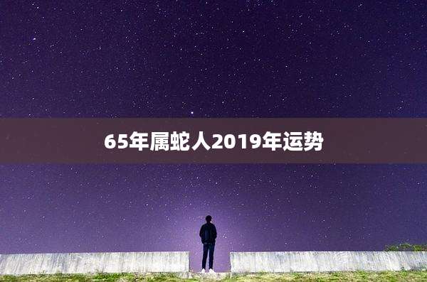 65年属蛇人2019年运势