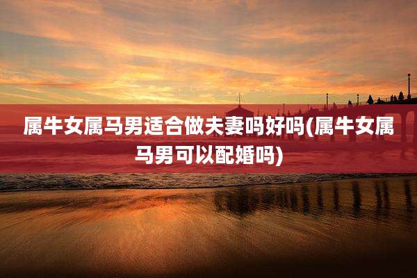 属牛女属马男适合做夫妻吗好吗(属牛女属马男可以配婚吗)