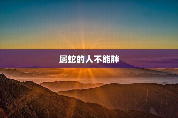 属蛇的人不能胖