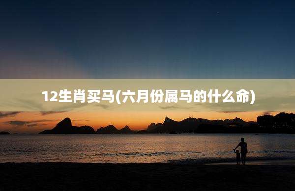 12生肖买马(六月份属马的什么命)