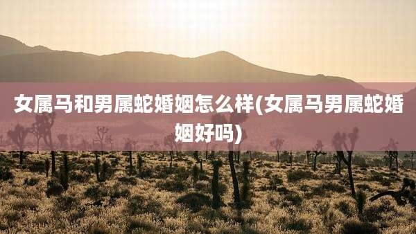 女属马和男属蛇婚姻怎么样(女属马男属蛇婚姻好吗)