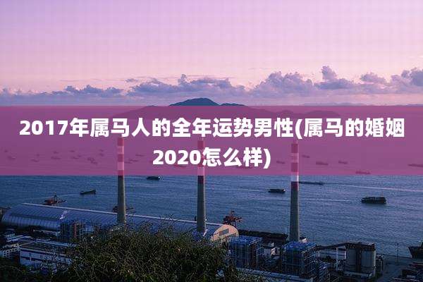 2017年属马人的全年运势男性(属马的婚姻2020怎么样)