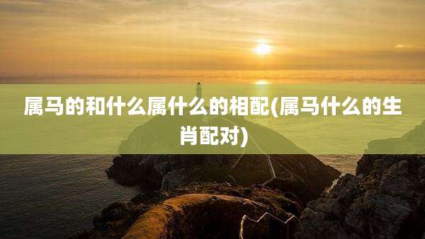 属马的和什么属什么的相配(属马什么的生肖配对)