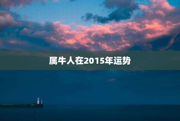 属牛人在2015年运势