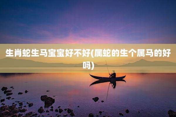 生肖蛇生马宝宝好不好(属蛇的生个属马的好吗)