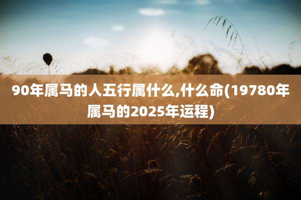 90年属马的人五行属什么,什么命(19780年属马的2025年运程)