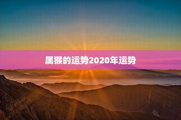 属猴的运势2020年运势
