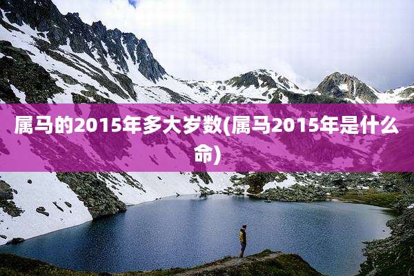 属马的2015年多大岁数(属马2015年是什么命)