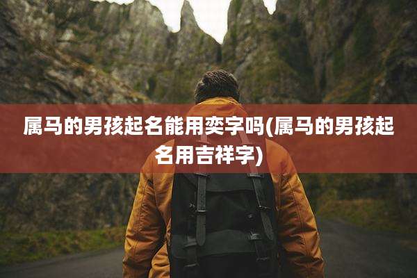 属马的男孩起名能用奕字吗(属马的男孩起名用吉祥字)