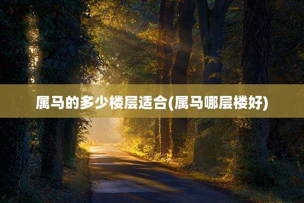 属马的多少楼层适合(属马哪层楼好)