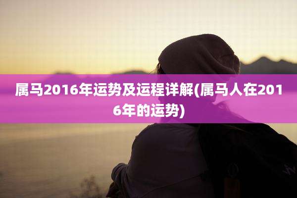 属马2016年运势及运程详解(属马人在2016年的运势)
