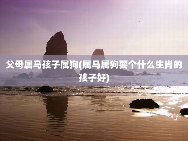 父母属马孩子属狗(属马属狗要个什么生肖的孩子好)