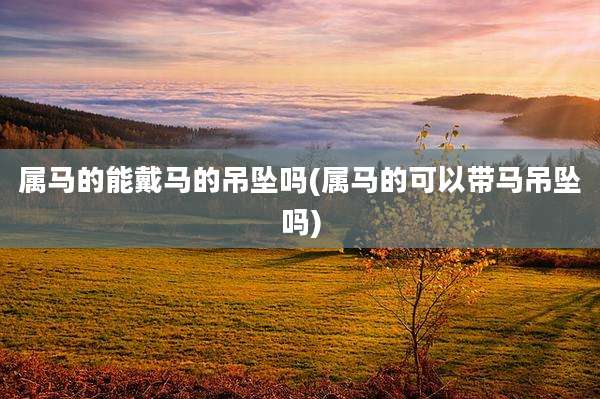 属马的能戴马的吊坠吗(属马的可以带马吊坠吗)