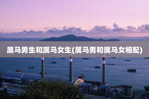 属马男生和属马女生(属马男和属马女相配)