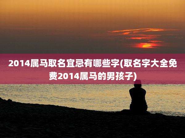 2014属马取名宜忌有哪些字(取名字大全免费2014属马的男孩子)