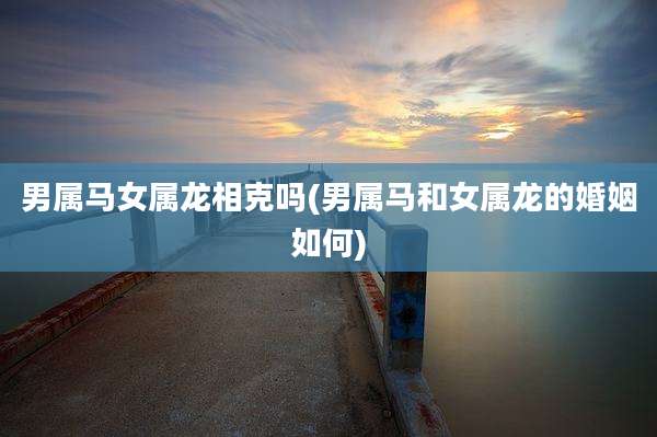 男属马女属龙相克吗(男属马和女属龙的婚姻如何)