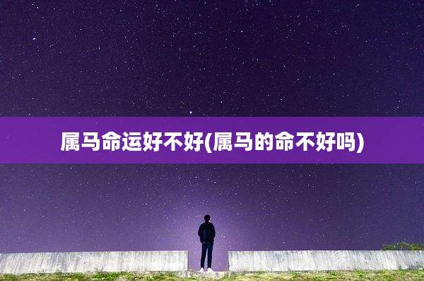属马命运好不好(属马的命不好吗)