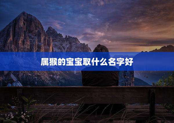 属猴的宝宝取什么名字好