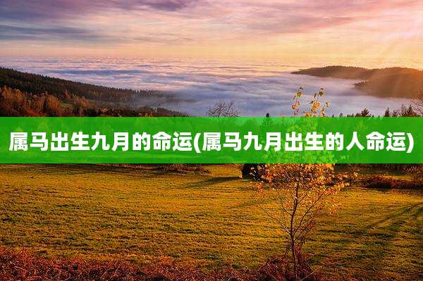 属马出生九月的命运(属马九月出生的人命运)
