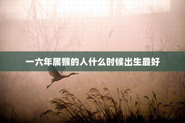 一六年属猴的人什么时候出生最好
