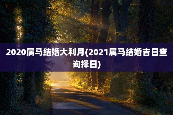 2020属马结婚大利月(2021属马结婚吉日查询择日)