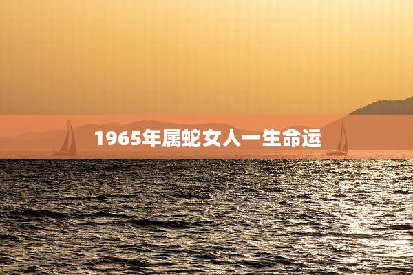 1965年属蛇女人一生命运