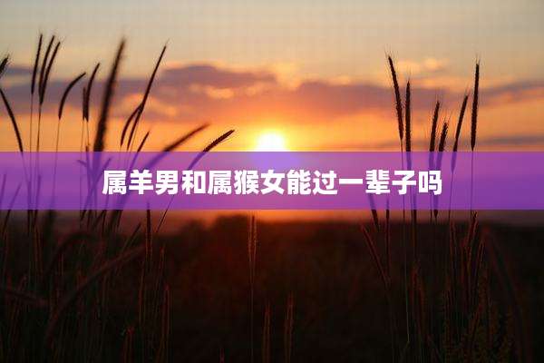 属羊男和属猴女能过一辈子吗