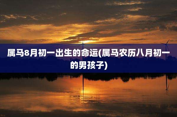 属马8月初一出生的命运(属马农历八月初一的男孩子)
