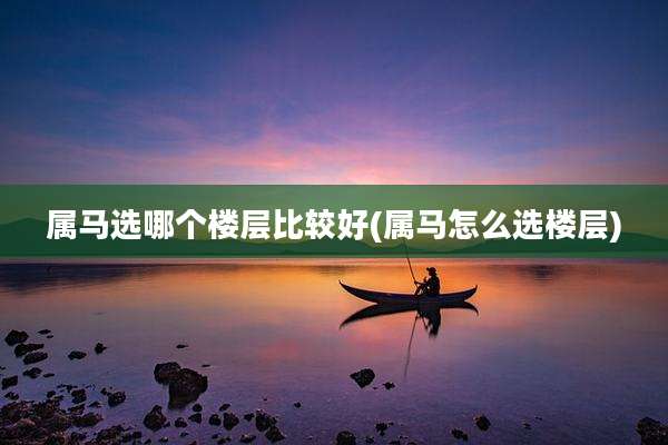 属马选哪个楼层比较好(属马怎么选楼层)