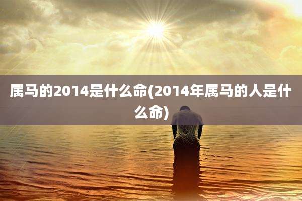 属马的2014是什么命(2014年属马的人是什么命)