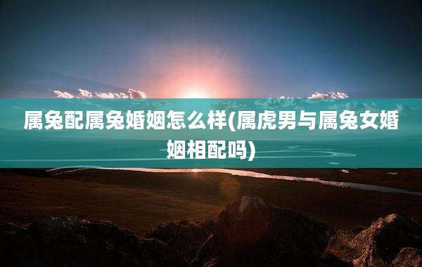 属兔配属兔婚姻怎么样(属虎男与属兔女婚姻相配吗)