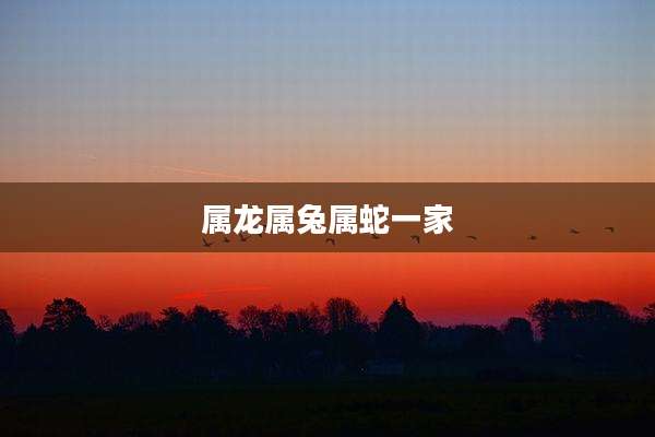 属龙属兔属蛇一家