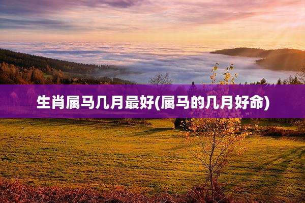 生肖属马几月最好(属马的几月好命)