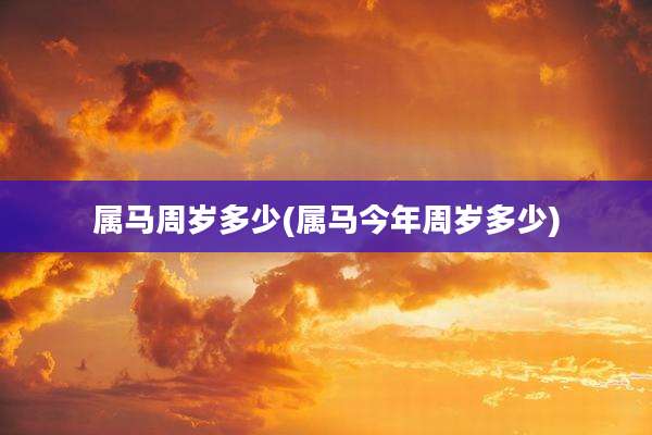 属马周岁多少(属马今年周岁多少)
