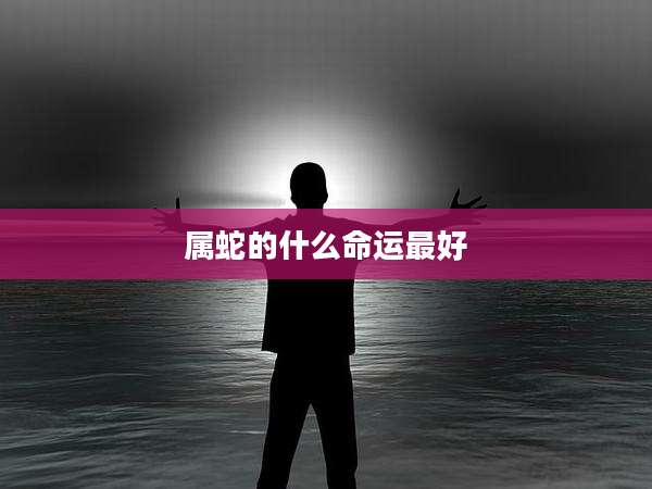 属蛇的什么命运最好