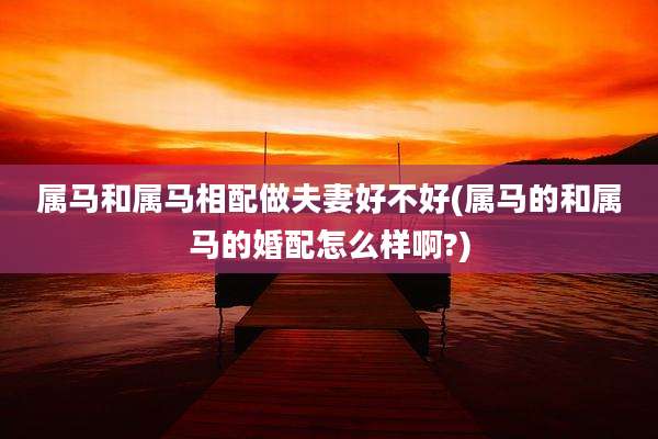 属马和属马相配做夫妻好不好(属马的和属马的婚配怎么样啊?)